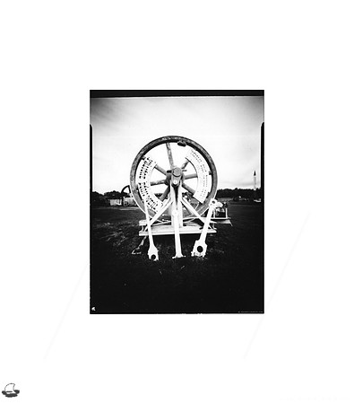 Flywheel, Large Format Pinhole Photograph on 4x5" Direct Positive Paper