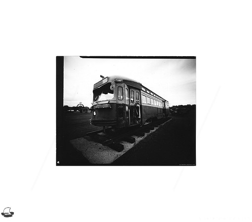 Tram, Large Format Pinhole Photograph on 4x5" Direct Positive Paper