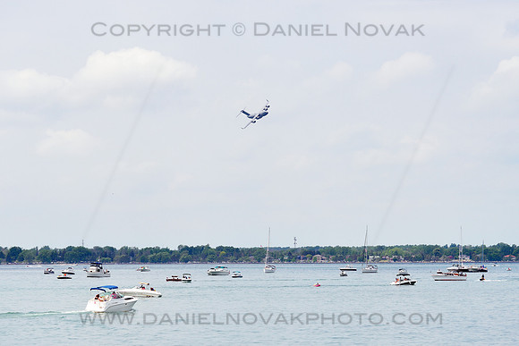 USAF Boeing C-17 Globemaster over Buffalo Waterfront