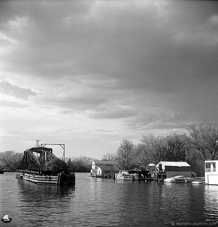 Boathouses and Swing Bridge