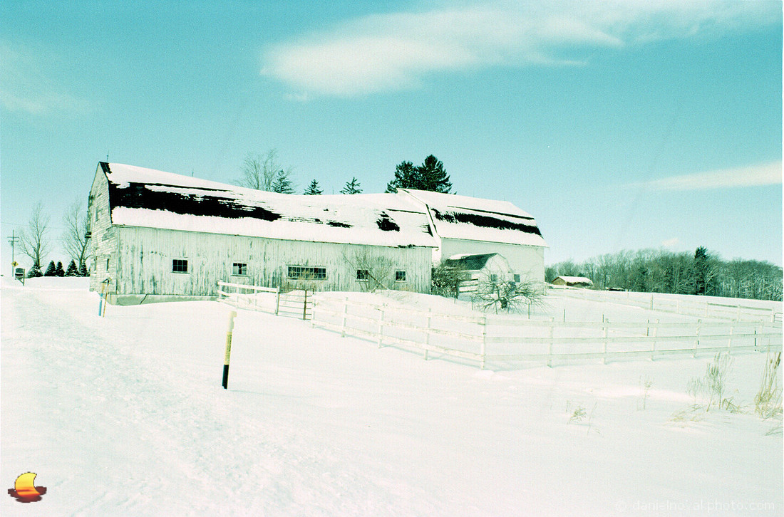 Rural White Winter, Cross-processed Velvia 50 (xpro)