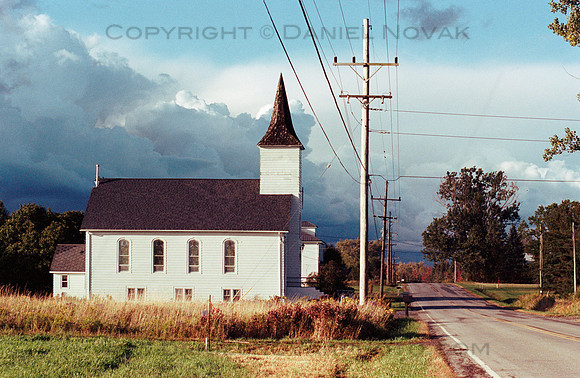 Church on the Hill, Cole Road, Orchard Park, NY. Nikon F4, Kodak Portra 400 Negative Print Film, C-41.