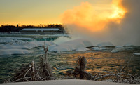 Niagara Falls Mist on Fire at Sunset