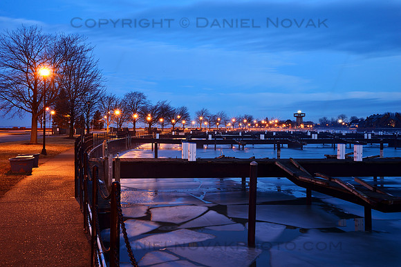 Ice Cracking Up at Erie Basin Marina, Buffalo, NY in Winter