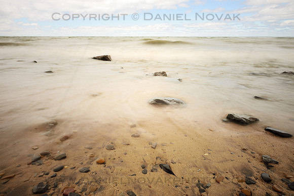 Wild Lake Erie Mood, Sturgeon Point Beach in long exposure after rainstorms.