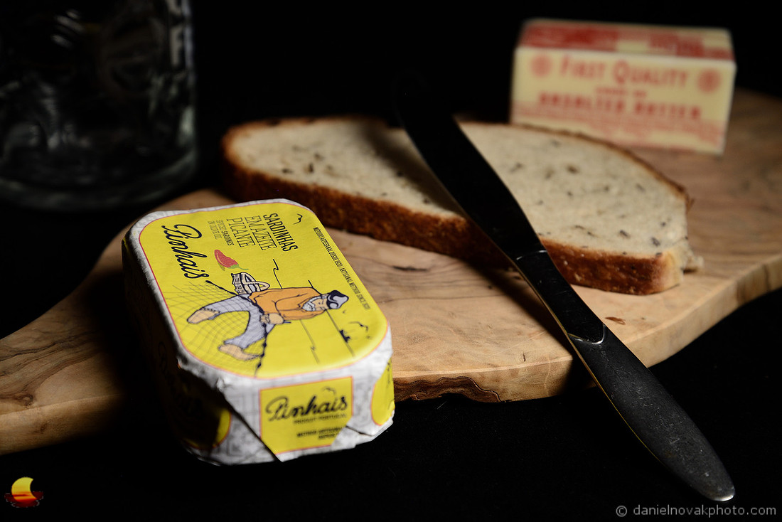 Sardinhas em Azeite Picante, Still Life, Black Background.