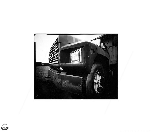 One Truck, Large Format Pinhole Photograph on 4x5" Direct Positive Paper