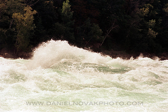 Niagara River Rumble, Lower Niagara White Water Rapids just above Whirlpool on Kodak Portra 400 Film