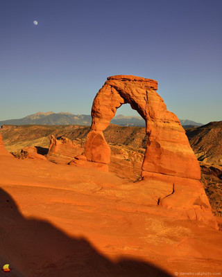 Moonrise over Delicate Arch, Arches National Park, Utah (UT).