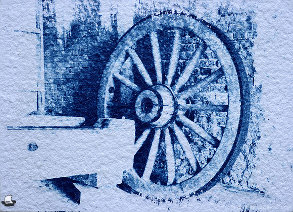 Fort Morgan Wagon Wheel Cyanotype