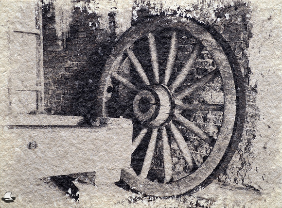 Fort Morgan Wagon Wheel Toned Cyanotype