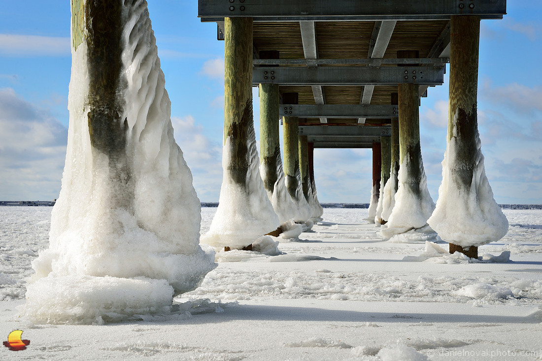 Frozen Gallagher Pier, Winter in Buffalo, NY