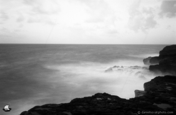 Maha'ulepu Coast, Kauai, Hawaii, 35mm Pinhole Photograph on Ilford PanF Black and White Film