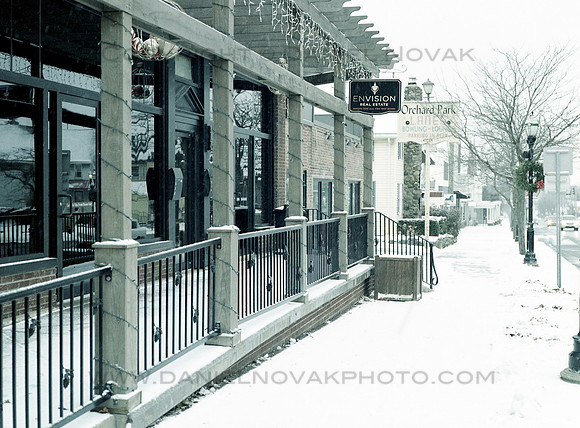 Mangia Patio on New Year's Day; Winter in Orchard Park, NY