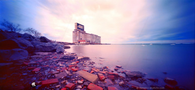 Gallagher Beach & Cargill Pool Grain Elevator in Buffalo, NY. Hold Wide Pinhole WPC 120, Lomography 100.