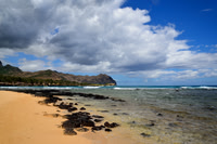 Sand and Lava of Shipwreck Beach, South Shore Kauai, Hawaii.