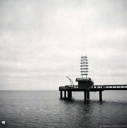 Brant Street Pier on Lake Ontario, Burlington, ON, Canada, Photographed on Lubitel 166B and Fomapan 400 Film