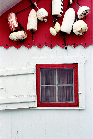 Red Boathouse Window Close Up, Canandaigua, New York