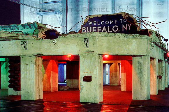 Welcome to Buffalo, NY, a colorful night urban photograph full of history