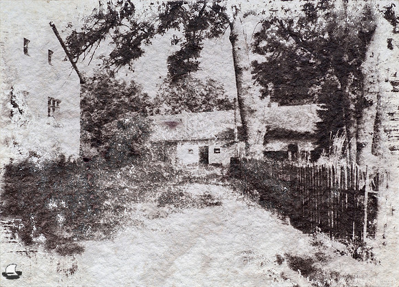 On the Way from School, Tea Toned Cyanotype, Horní Rozsíčka, Czech Republic