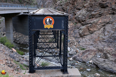 Denver & Rio Grande Western Line, Narrow Gauge Trestle, Morrow Point Dam, Cimarron, Colorado (CO).