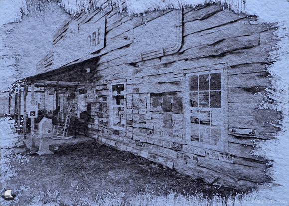 Country Store, Green Tea Toned Cyanotype