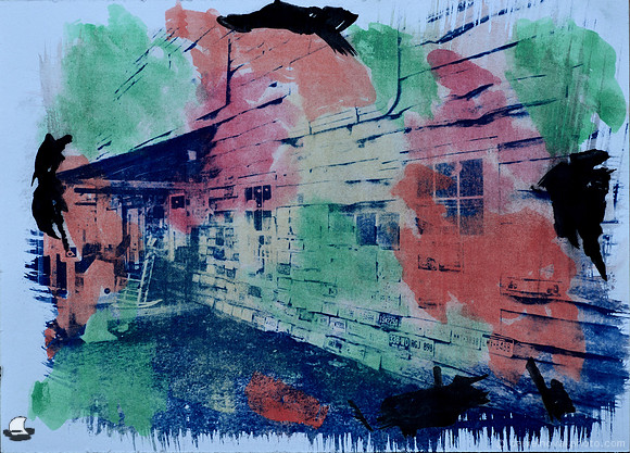 Country Store, Abstract Colors Cyanotype