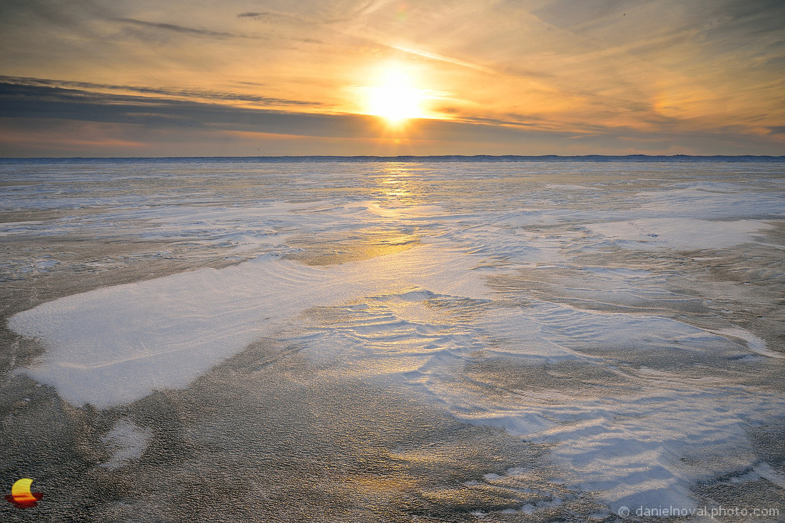 Frozen Sunset & Lake Erie, Buffalo's Outer Harbor in Winter.