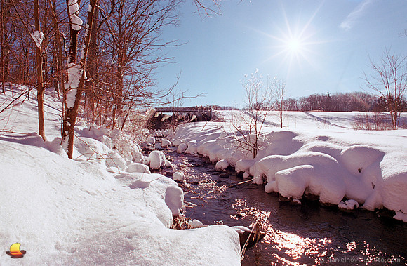 Sunrise over Smoke Creek in Winter, Orchard Park, New York