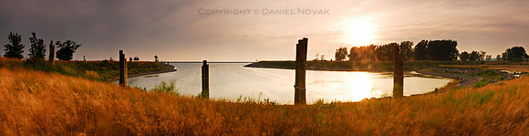 Sunset over Bell Slip, Outer Harbor, Buffalo Waterfront.