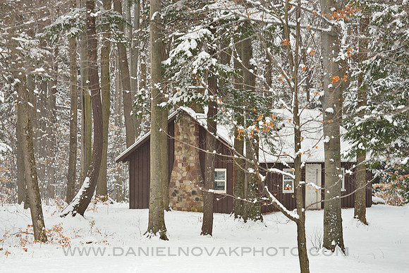 Cottage in the Woods in Winter