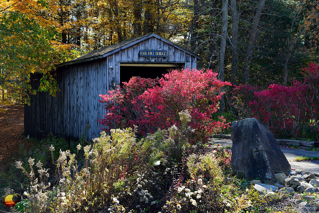 Fall Colors around Oak Hill Covered Bridge, New York State