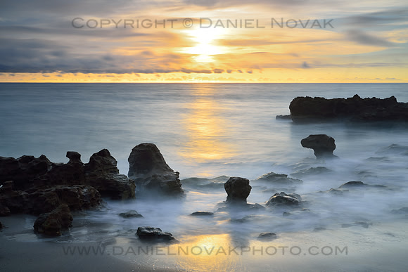 Hawaiian Sunrise in Florida, Anastasia Limestone in Place of Lava, Coral Cove Park, Juniper Island, Florida (FL)