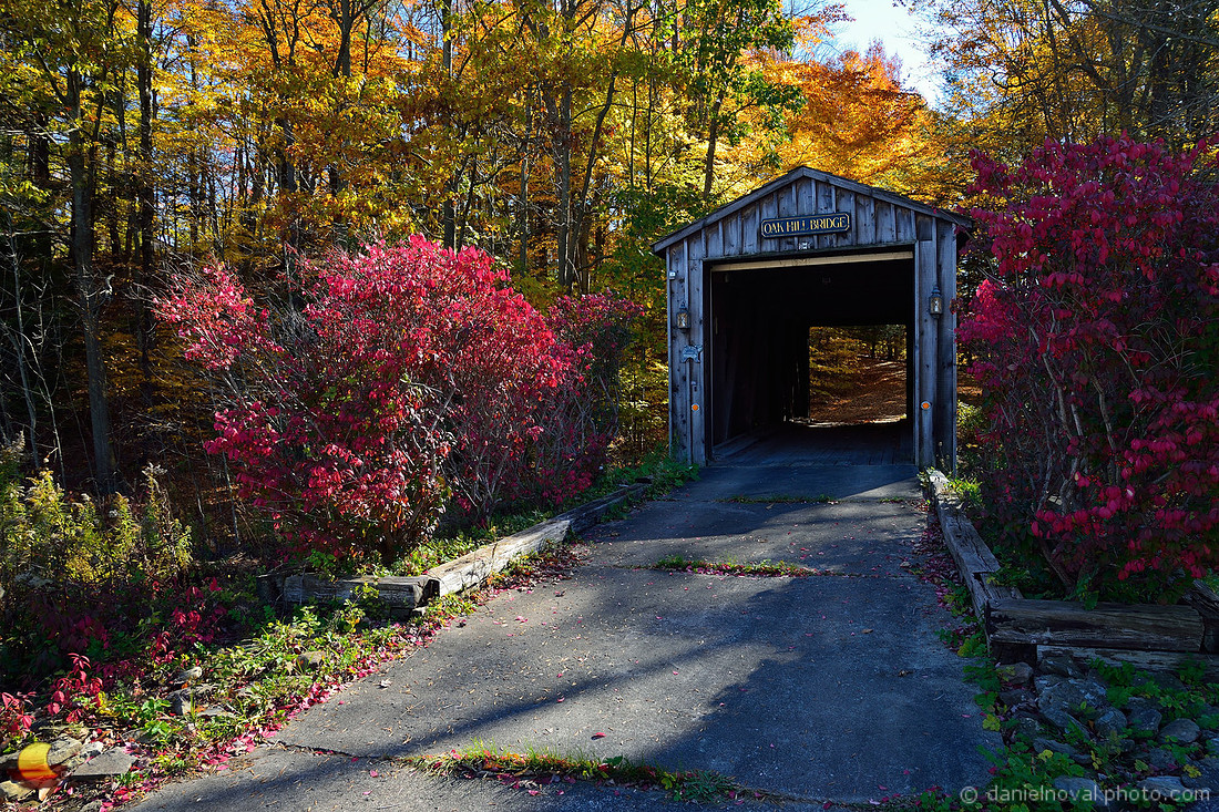 Oak Hill Covered Bridge, Fall Colors, New York State