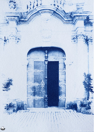 Rajhrad Monastery Entrance, Smooth Cyanotype