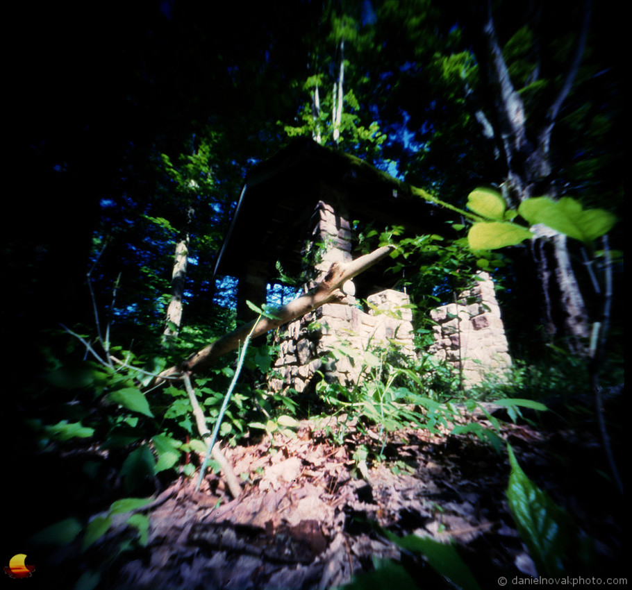 The Lost Well House Three, Color Pinhole Photography. terraPIN ACME 3-d printed camera, Kodak Ektachrome E100 reversal film, Unicolor E-6 KIT.