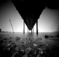 Under the Pier. Pinhole Photography, WPPD2025, terraPIN ACME, Fuji Acros 100, D-23