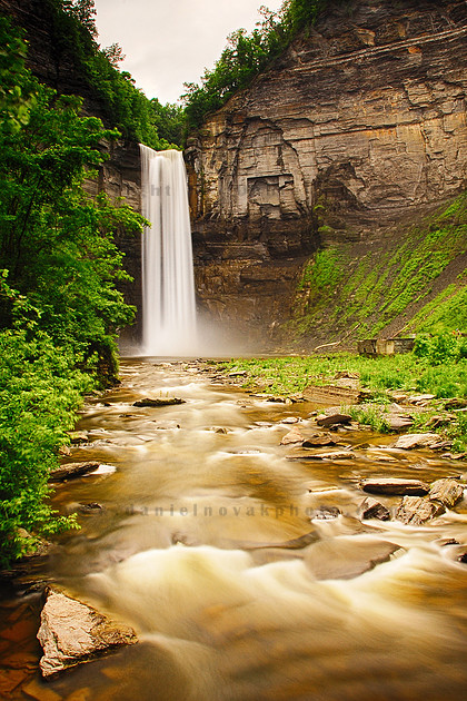 Taughannock Falls State Park Waterfall on Taughannoct Creek near the Cayuga Lake, one of Finger Lakes in Central New York.