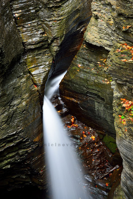 Welcome to Watkins Glen, the Sentry Bridge Cascade greets you.
