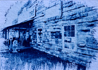 Country Store, Textured Cyanotype