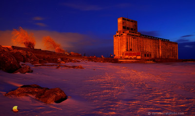 Winter Blues at the South End Marina Cargill Pool Elevator, A View over a Frozen Outer Harbor, Buffalo, New York (NY).