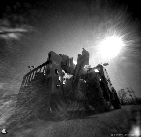 Dozer & Sun, Pinhole Photography