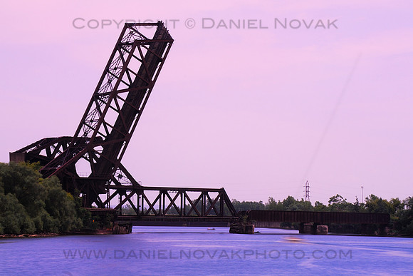 Motor Boat Action by a CSX Railroad Bascule Bridge over the Buffalo River