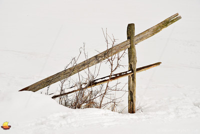 Fence in Snow, Knox Farm Winter Theme, East Aurora, New York (NY).