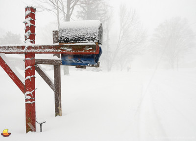 Mailbox in a Blizzard, Winter storm around Buffalo - Orchard Park, NY - March 2014