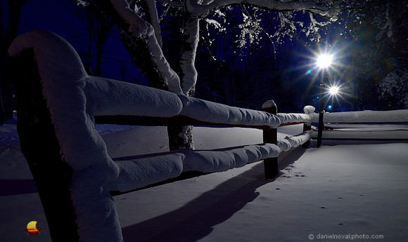 Artful Winter Storm, a fence decorated by the blizzard of 2014, Orchard Park - Buffalo, New York (NY).