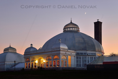 Buffalo Botanical Gardens under Crescent Moon, Buffalo, NY