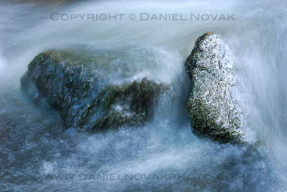 Murder Creek Rock & Water in early morning, downstream from Lower Akron Falls, Akron - Buffalo, New York (NY)