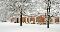 Orchard Park Public Library in early Snow, Thanksgiving 2013. Buffalo, New York (NY).
